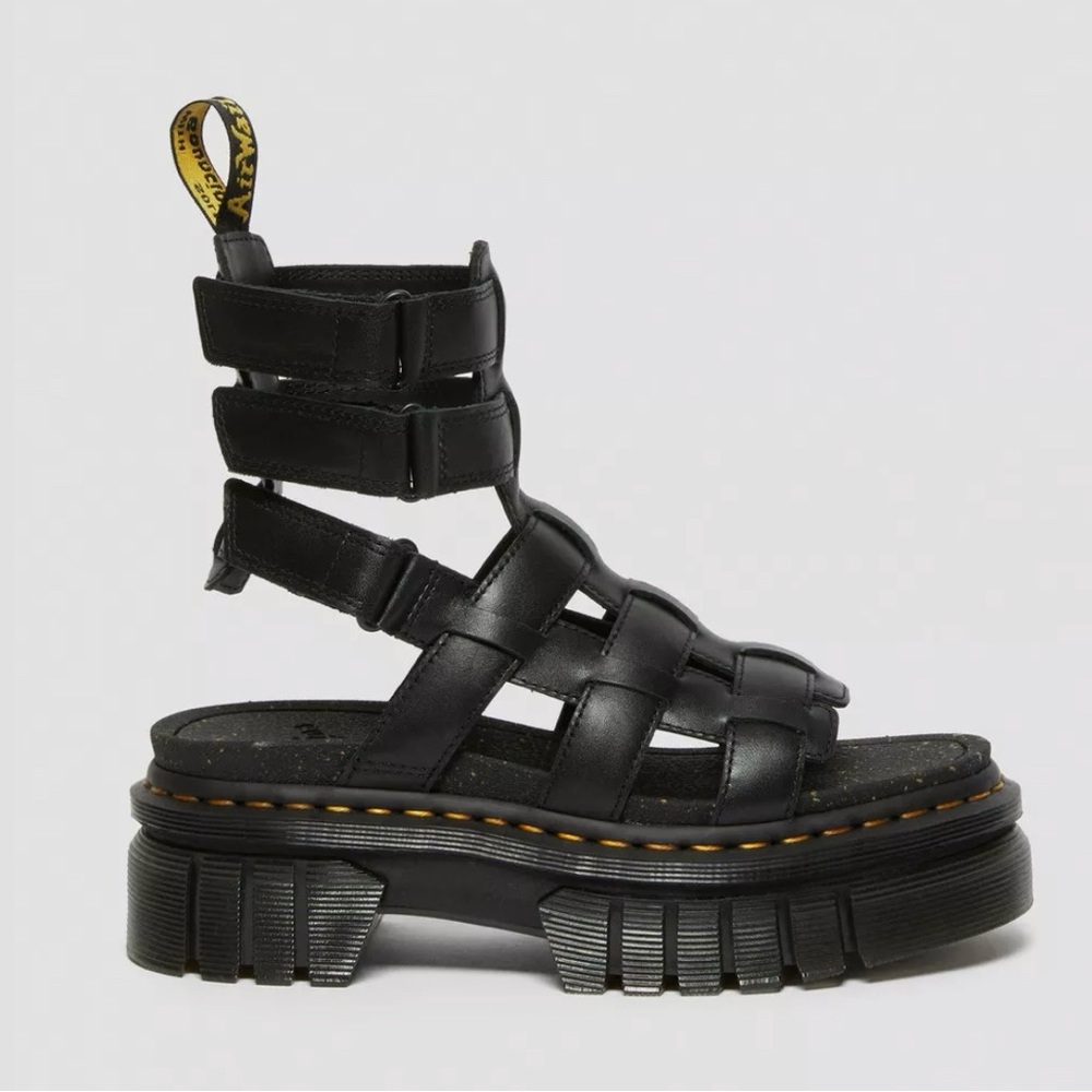 Dr.Martens RICKI NAPPA LUX LEATHER PLATFORM GLADIATOR SANDALS